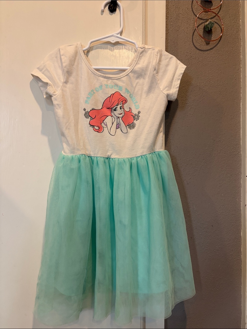 jumping beans White Top with Aqua Tulle Mermaid Dress